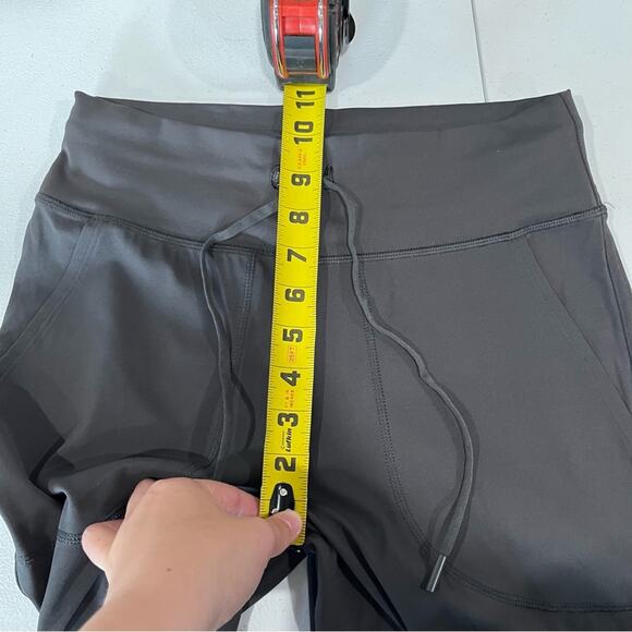 NWOT Halara Gray High Waist Rise Flare Pants Drawstring Pockets Womens Medium - Picture 7 of 8